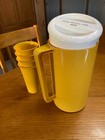 Vintage Ford Motor Co  Plastic Pitcher W  Four Drinking Tumblers