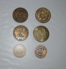 Lot Of 5 Texas Masonic Coins 4 Grand Masters   2 Lodge Coins New