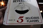 Scrarce 1950s  Drink  Stubby Soda Pop 2-sided Painted Metal Flange  Sign Fat Boy