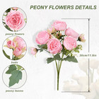 4 Bouquet Artificial Peony 36 Heads Fake Silk Flowers Home Wedding Party Decor