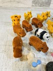Lot Of 33 Felt Flocked Miniature Animals - Horses  Rhinos  Elephants  Bears Etc