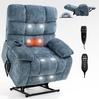 Oversized Lay Flat Massage Heat Power Lift Recliner Chair For Elderly Dual Motor