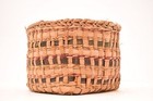 Antique Northwest Coast Makah Indian Round Woven Open Gathering Basket Square