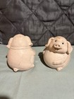 Beige Ceramic Pig Figurines Set Of 2 Animal-themed Decorative Collectibles