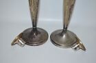 Vtg Set Of 2 Epns Evans Nickel Silver Plated Candlestick Holders Ornate 10   