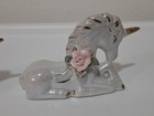 Vintage Ceramic Hand Painted Unicorn Figurines Set Of Two Iridescent See Photos 