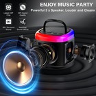 Karaoke Machine  Mini Bluetooth Speaker With 2 Wireless Microphones  Disco Li   