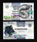 Unc Faroe Islands 50 Kronur 2011 Series Banknote Denmark
