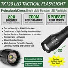 Tactical Flashlight Led 18650 Aaa Work Home Car Security Light With Holster