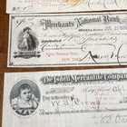Lot Of 4 Old 1875-88 Helena  Montana Territory Pictorial Revenue   Bank Checks