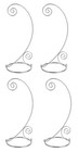10 Inch Tall Silver Plated Brass Ornament Display Hanger Stands - 4 Pack