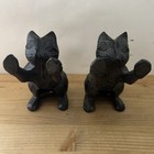 Cast Iron Cat Doorstops bookends Set Of 2 Vintage-style Metal Kitty Home Decor