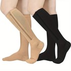Zip Up Compression Socks Support Hose Unisex Edema Diabetic Varicose Vein Travel