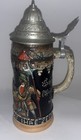 Vintage German Hand Painted Beer Stein With Lid 9 1 2  