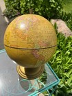 Vintage Mid Century 9  Terrestrial Yellow World Globe Made In Indianapolis In 