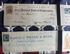 5 Diff  Vintage 1800 s Checks  Ck Lot9  All W  Revenue Stamps  Vignettes 1869 