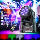 105w Moving Head Light Wash Rgbw Effect Sound Auto Modes Dj Light Disco Party