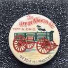 Vintage Original Tiffin Wagon Co  Graphic Celluloid Advertising Pinback Pin Ohio