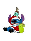 Disneyland Paris Christmas Stitch And Scrump Pin 2025 Stitch In Santa Suit 