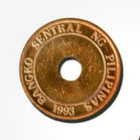 1995 Philippines 5 Sentimos Hole In Center Coin