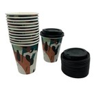 336 Pack Quality Disposable Paper Hot Coffee Tea Cups With Lids- 12 Oz One Case