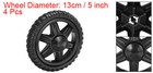 4pcs Shopping Cart Wheels Replacement 5 Inch Rubber Foaming Trolley Wheel Black