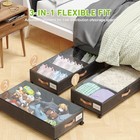 Under Bed Storage With Wheels Under Bed Storage Containers With 2 Pack Black