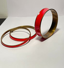 Vintage Red Enamel Bangle Bracelet Set Lot Of 5 Retro Costume Jewelry Boho