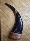 Vintage Chinese Buffalo Horn Hand Decorated With A Dragon