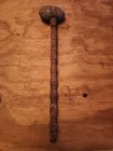 Vintage Old Native American Indian Stone Head War Club Tomahawk Wand 20 5 