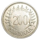 1956 Finland 200 Markkaa Vintage Cleaned Silver Coin 50   Km 42 Helsinki Mint H