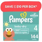 Pampers Baby Dry Diapers  Size 4  144 Ct  Long-lasting Leak Protection