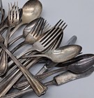 2 Lbs 1 Oz Vintage Silverplate Silverware Flatware Lot Spoons Forks Knife Craft