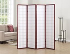 Oriental Shoji 4 Panel Screen Room Divider Cherry