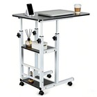 Rolling Laptop Desk Adjustable Notebook Computer Stand Bed Sofa Table Food Tray
