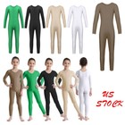 Kids Girls Full Body Unitard Gymnastics Leotard Catsuit Ballet Dance Bodysuit