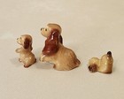 Hr Hagen Renaker Miniature Cocker Spaniel Mama And 2 Pups Dog Figurines