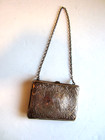 Antique 1900 Art Nouveau Small Purse Sterling Silver 2487 Monogram Silk Lining