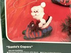 Vintage Bucilla Christmas Santa s Capers  Felt Ornament Kit 48987 Makes 4