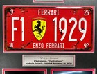 Enzo Ferrari Car License Plate Framed Memorabilia 1929 F1 Formula 1 8x10 Photo