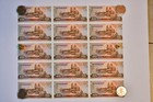 100 Won 1992 Specimen Uncut Sheet 0f 15 Solid Fancy Serial Number 0000000   