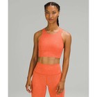 Lululemon Wunder Train Long Line Bra Size 12 Crunch Warm Coral Athletic Sporty