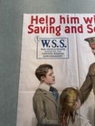 Original 1918 Wwi War Savings Stamps Poster General Pershing 20x30 Wss