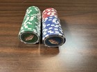 Las Vegas Poker Chips New Red Blue Green Casino Gambling 50 Chips Sealed