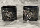 Lot Of 3  Antique Silverplate Napkin Rings Victorian Floral Engraved Wbb 19th C 