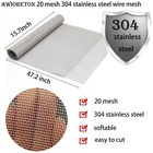 304 Stainless Steel Mesh Screen 20 Mesh Woven Wire Screen For Window
