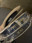 Christian Dior Holiday Blue Ribbon W gold Lettering I00  Authentic Sold By Yard
