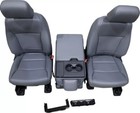 Ford Super Duty Front Bucket Seats Grey Vinyl Set W  Jump Seat Replacement Oem