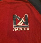 Nautica Boys Red blue Colorblock Raglan Long Sleeve Logo T-shirt 14