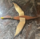 Vintage Rossini Japan Flying Geese Ducks Birds Wall Hanging Art Wood Brass Mcm